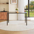 Livingandhome Rectangular Tempered Glass Dining Table for Kitchen Dining Room