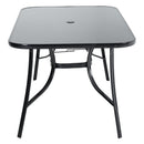 Breeins Outdoor Tempered Glass Garden Table With 4 Rattan Chairs