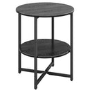 Livingandhome Small Round Coffee Table with 2 Tier