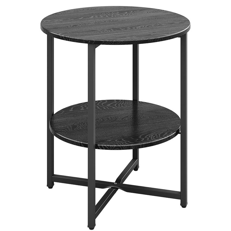 Livingandhome Small Round Coffee Table with 2 Tier