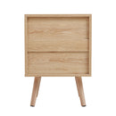 Cottonfy UK 2 Pack Wood And Rattan Bedside Cabinet