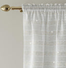 Lima Gold Metallic Lurex Stripe Voile Panels - Pair