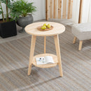 Livingandhome Compact Round Wooden Side Table