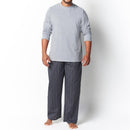 Mens Long Sleeve Stripe Pyjama Set - Grey