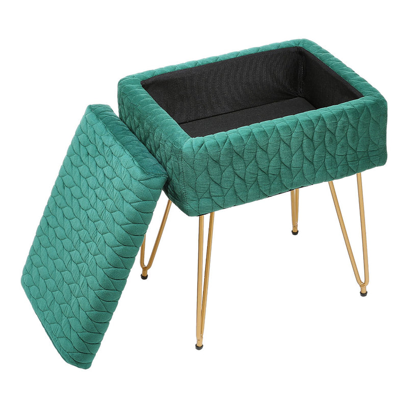 Livingandhome Upholstered Rectangle Storage Footstool