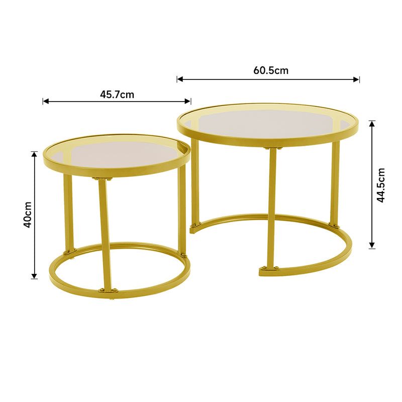 Livingandhome Tea-Coloured Glass Coffee Table
