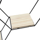 Livingandhome Modern Hexagon Wall Shelf with Iron Frame