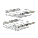 Lifeideas 2 Pack Metal Sliding Wire Baskets for Kitchen Cabinets