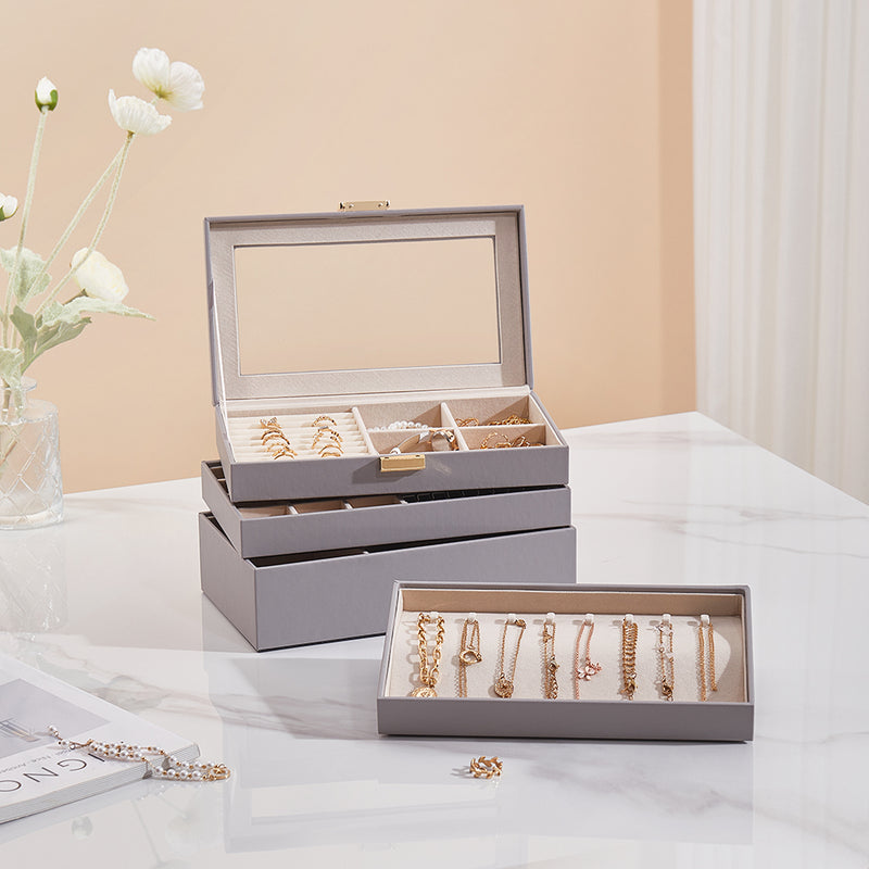 Sheonly 4-Tier Jewellery Storage Box with Transparent Lid