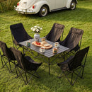 Breeins 95cm/120cm Portable Folding Camping Table with 4 or 6 Chairs