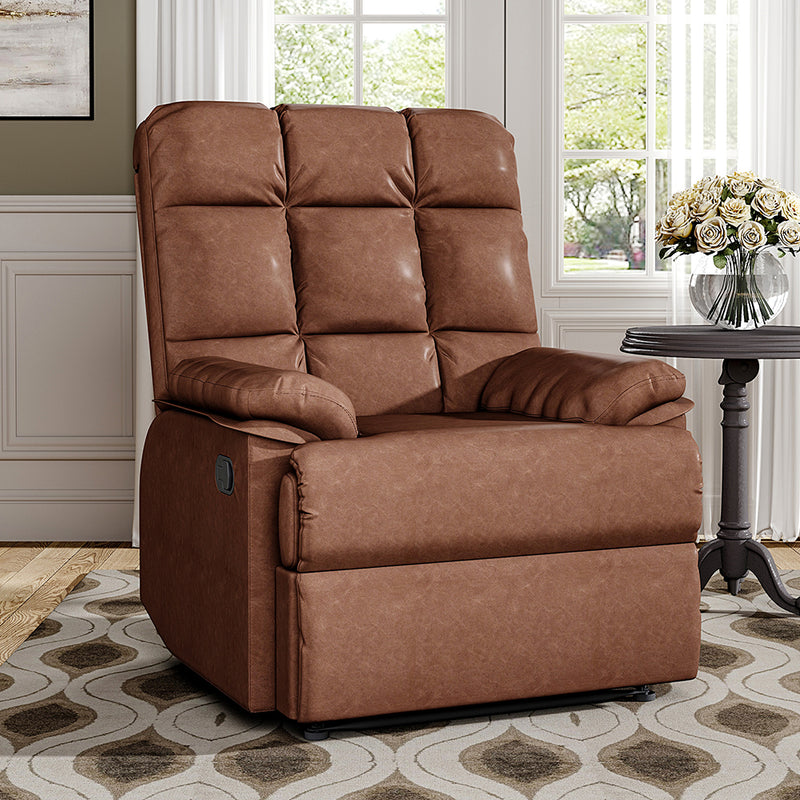 Livingandhome Upholstered Faux Leather Recliner Chair