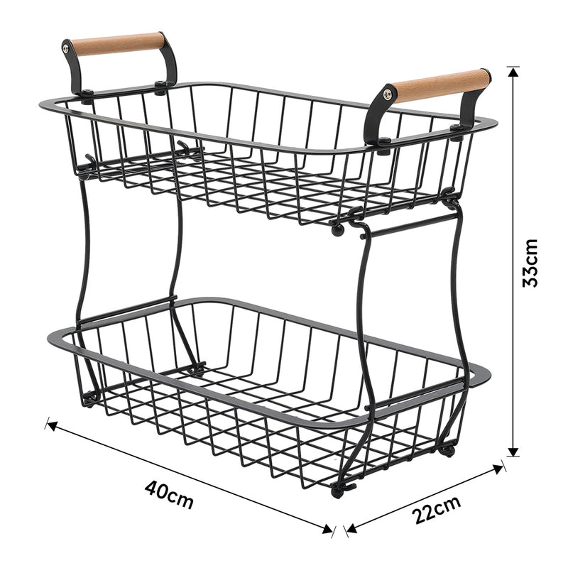 Lifeideas 2 Tier Wire Fruit Basket For Fruit or Produce