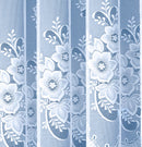 White Floral Design Net Lace Curtain Jardiniere with Elevated Base
