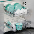 Lifeideas 2 Pack Metal Sliding Wire Baskets for Kitchen Cabinets