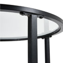 Livingandhome Round Tempered Glass Side Table
