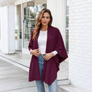 Elegant Cross Front Shawl Wrap Wine Red