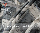 Luxury Diamond Jacquard Fully Lined Ring Top Curtains with Metallic Thread Charcoal/Silver