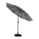 Garden Sanctuary Outdoor 3-Tier Umbrella with HDPE Parasol Base
