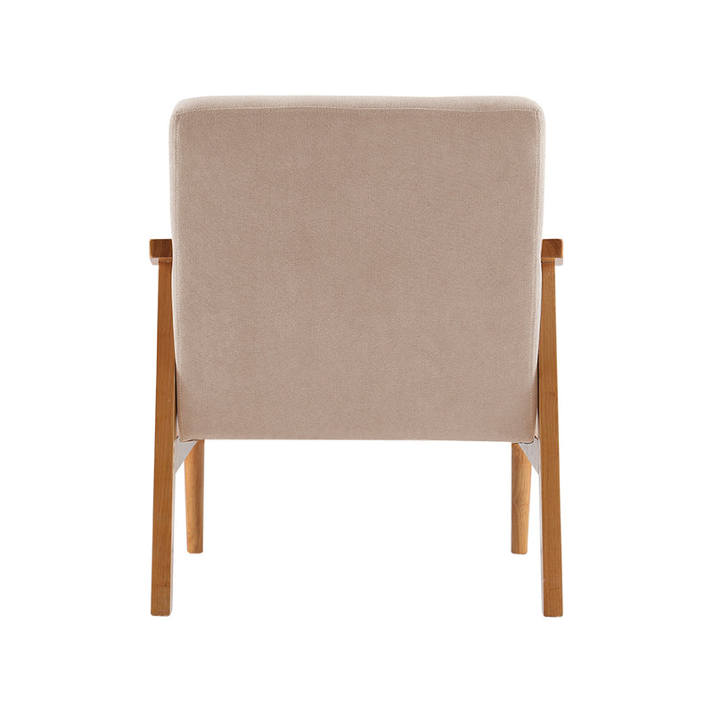 Livingandhome Modern Upholstered Armchair with Wooden Frame