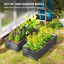 Outsunny Set of 2 Raised Garden Bed Galvanised Planter Box, Light Grey