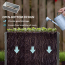 Outsunny Set of 2 Raised Garden Bed Galvanised Planter Box, Light Grey