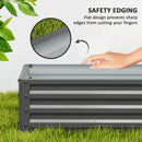 Outsunny Set of 2 Raised Garden Bed Galvanised Planter Box, Light Grey