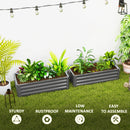 Outsunny Set of 2 Raised Garden Bed Galvanised Planter Box, Light Grey