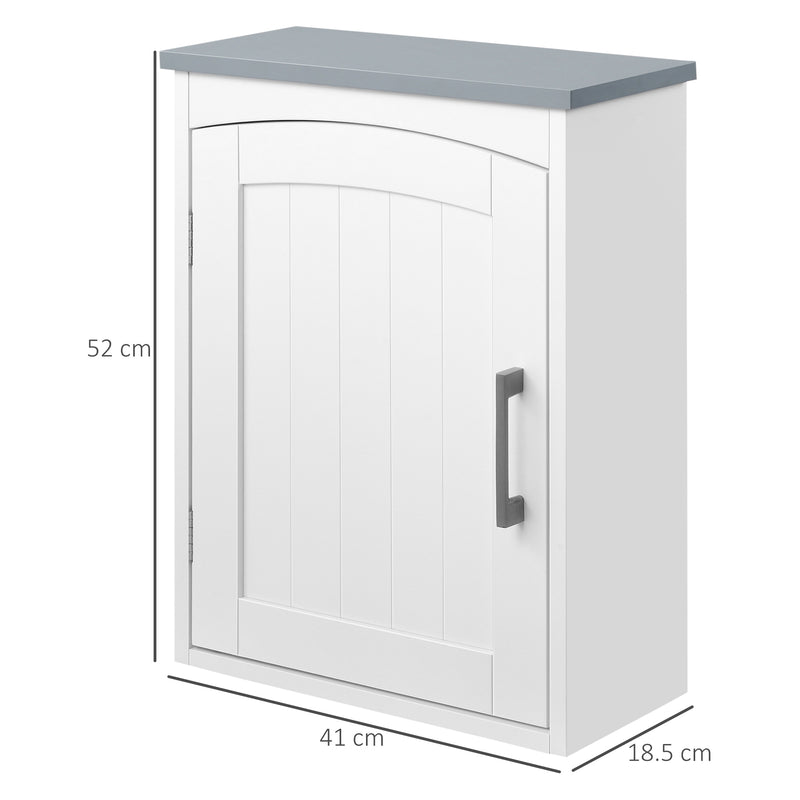 Kleankin Wall Mounted Bathroom Cabinet With Adjustable Shelf, Light Grey