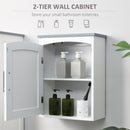 Kleankin Wall Mounted Bathroom Cabinet With Adjustable Shelf, Light Grey