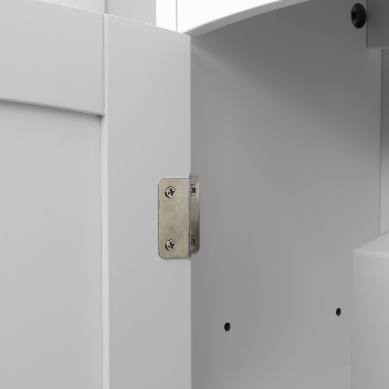 Kleankin Wall Mounted Bathroom Cabinet With Adjustable Shelf, Light Grey