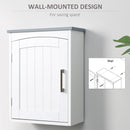 Kleankin Wall Mounted Bathroom Cabinet With Adjustable Shelf, Light Grey