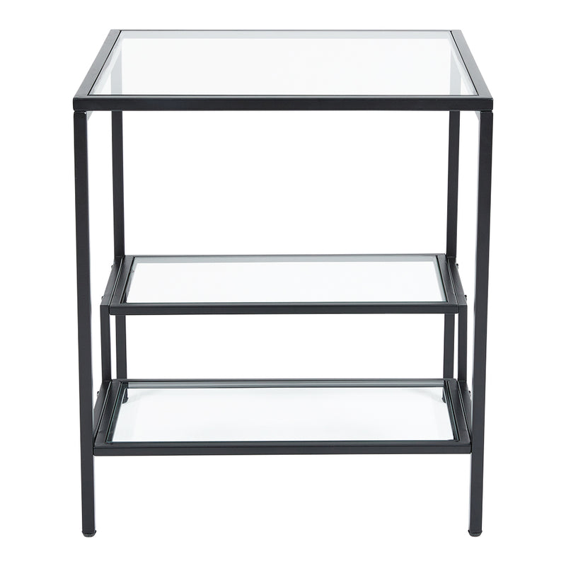 Livingandhome Ladder Style Tempered Glass Side Table