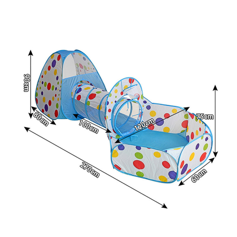 Kidkid 3-in-1 Kids Pop-Up Play Tent Set with Tunnel and Ball Pit Playhouse