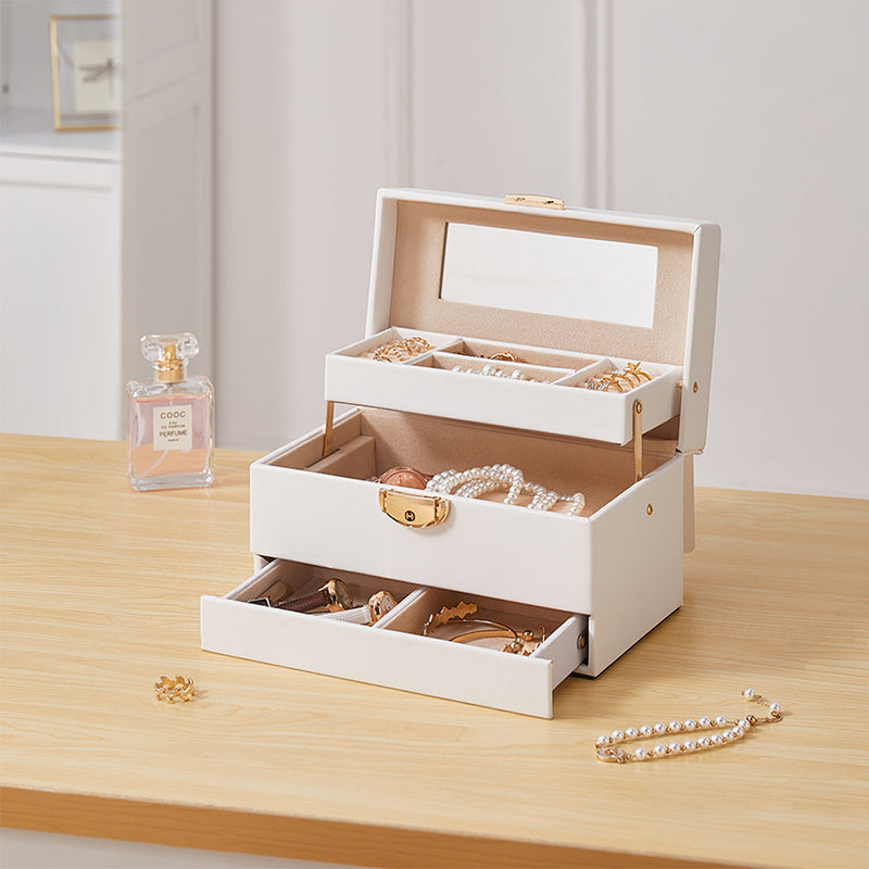 Sheonly Lockable Jewellery Storage Box with Drawer