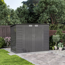 Breeins 4x8ft Outdoor Galvanized Steel Storage Shed