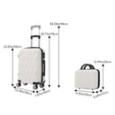 Livingandhome 2-Piece Hard Shell Travel Suitcases Luggage Set