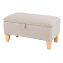Livingandhome Linen Upholstered Storage Ottoman Footstool