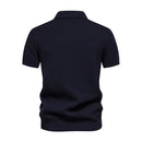 Casual Quarter Zip Turn Down Collar Short Sleeve Polo Shirts