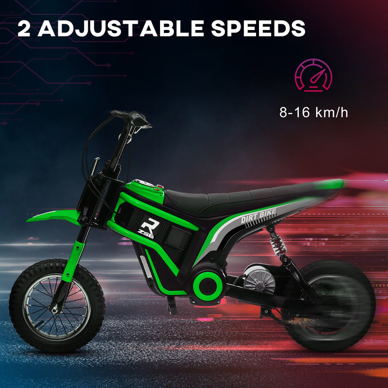 HOMCOM 24V Kids Red Electric Motorbike With Twist Grip Throttle, Music, Horn