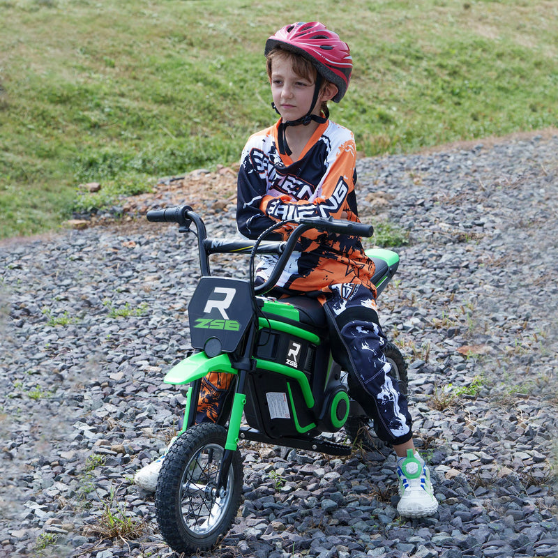 HOMCOM 24V Kids Red Electric Motorbike With Twist Grip Throttle, Music, Horn