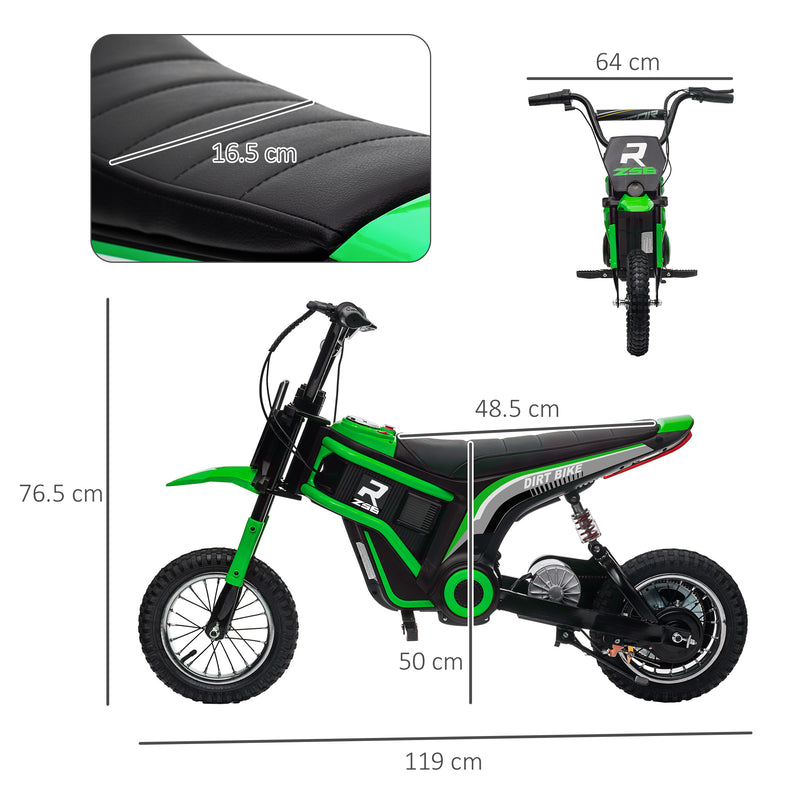 HOMCOM 24V Kids Red Electric Motorbike With Twist Grip Throttle, Music, Horn