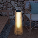 Outsunny Garden Solar Powered Lights Woven Wicker Lantern Auto On/Off, Beige