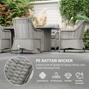 Outsunny 6 Seater Rattan Dining Set With Glass Top Table And Cushions, Grey