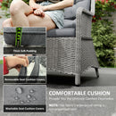 Outsunny 6 Seater Rattan Dining Set With Glass Top Table And Cushions, Grey