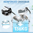 HOMCOM Padded Bath Chair With Slotted Seat And Adjustable Height, Grey