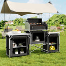 Livingandhome Camping Kitchen Stand Unit Storage Portable Outdoor