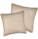 Luxury Enhanced Living Pair of Cream Velvet Cushion Covers