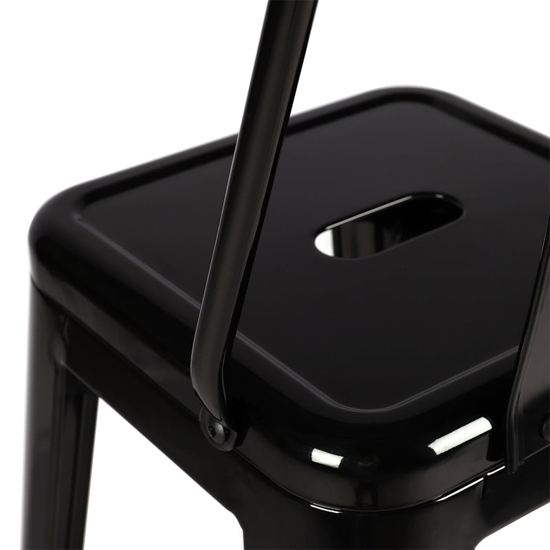 Livingandhome Set of 4 Metal Frame Industrial Style High Chair Bar Stool