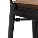 Livingandhome 4 PCS Vintage Metal Bar Stools