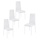 Livingandhome Set of 4 Modern Faux Leather Armless High Back Dining Chairs
